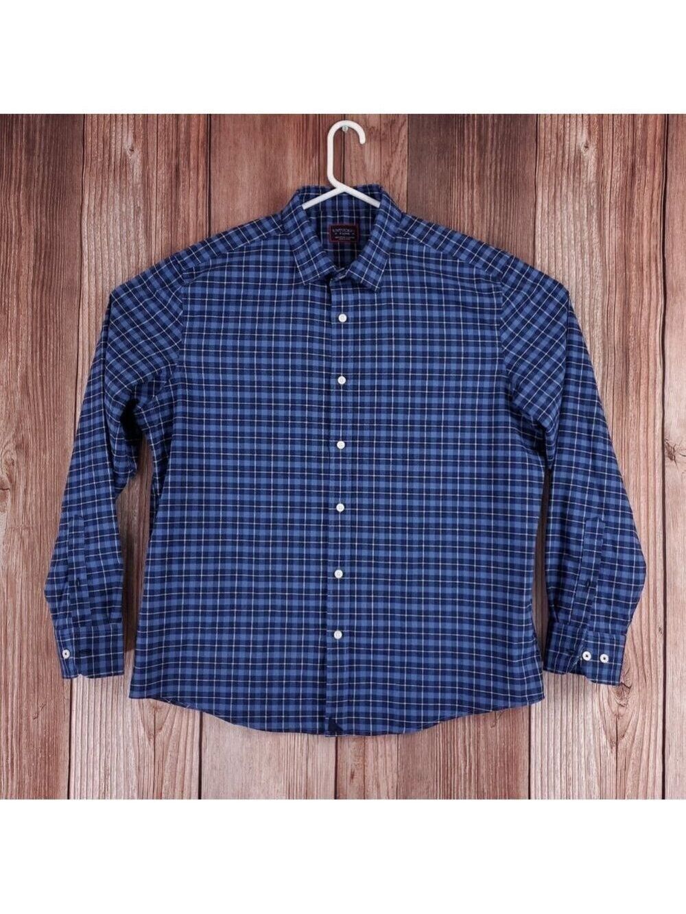 UNTUCKit Melville Mens XL Performance Blue Plaid Long Sleeve Button Up Shirt